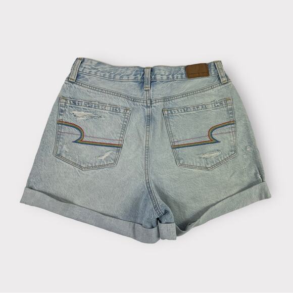 American Eagle Mom High-Rise Cuffed Shorts with Rainbow Pockets - Picture 2 of 8